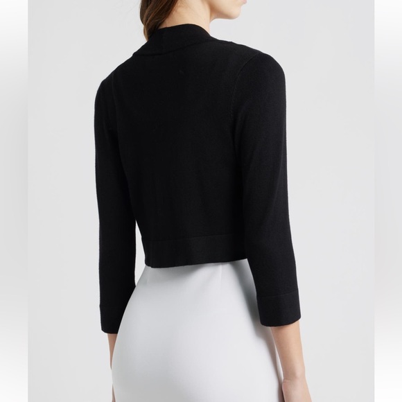 Eliza J Elegant Black Open-Front Cardigan - Picture 2 of 5